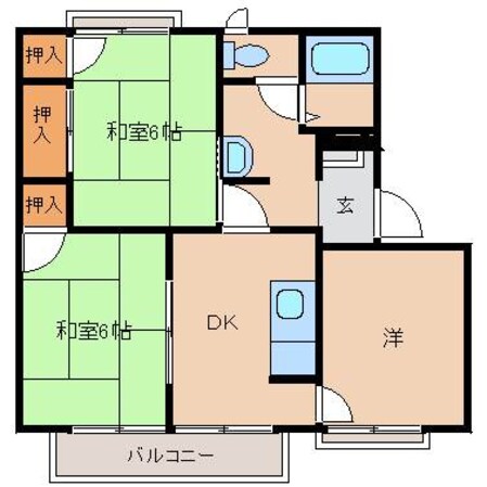 タウニィ大保Ｂ棟の物件間取画像